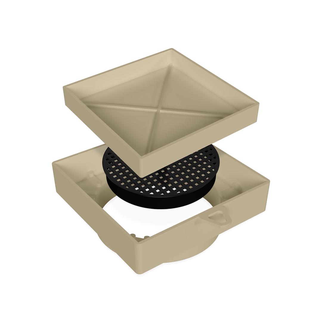 Ralo Quadrado Plástico - Oculto - Bege LGMAIS