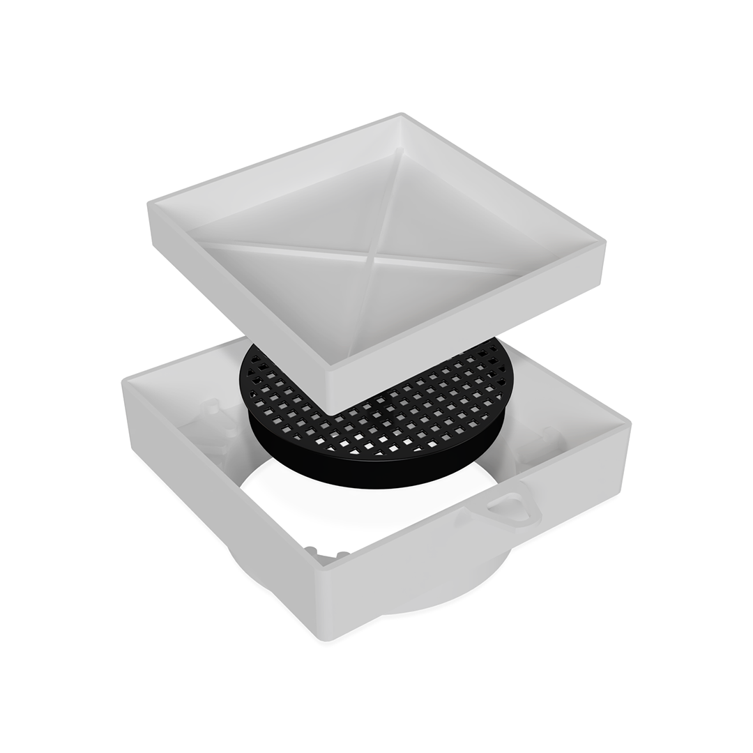 Ralo Quadrado Plástico - Oculto - Bege LGMAIS