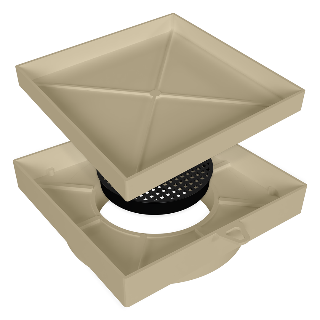 Ralo Quadrado Plástico - Oculto - Bege LGMAIS