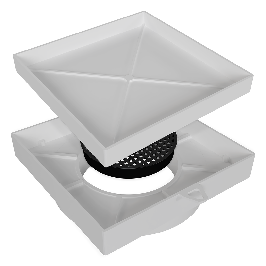 Ralo Quadrado Plástico - Oculto - Bege LGMAIS